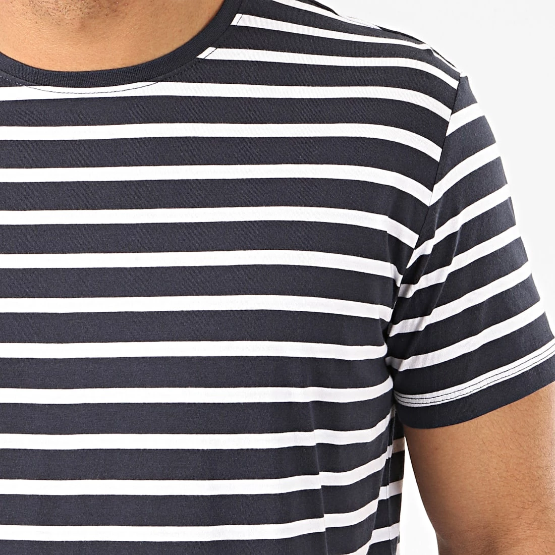 Promo 😀 Tee 👕 Shirt 990EE2K314 Bleu Marine Blanc de Esprit ✨ – Image 2