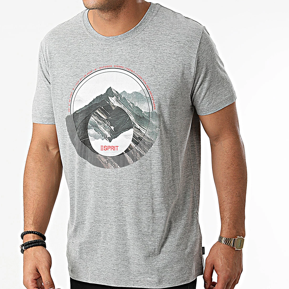 Coupon 🔔 Tee 👕 Shirt 101EE2K309 Gris Chiné de Esprit 😀