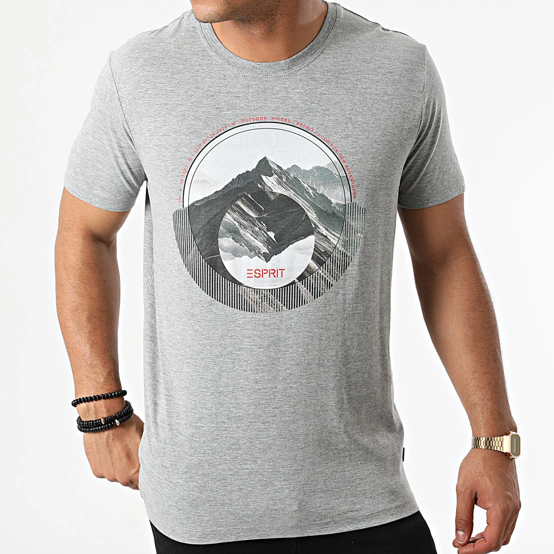 Coupon 🔔 Tee 👕 Shirt 101EE2K309 Gris Chiné de Esprit 😀 – Image 3