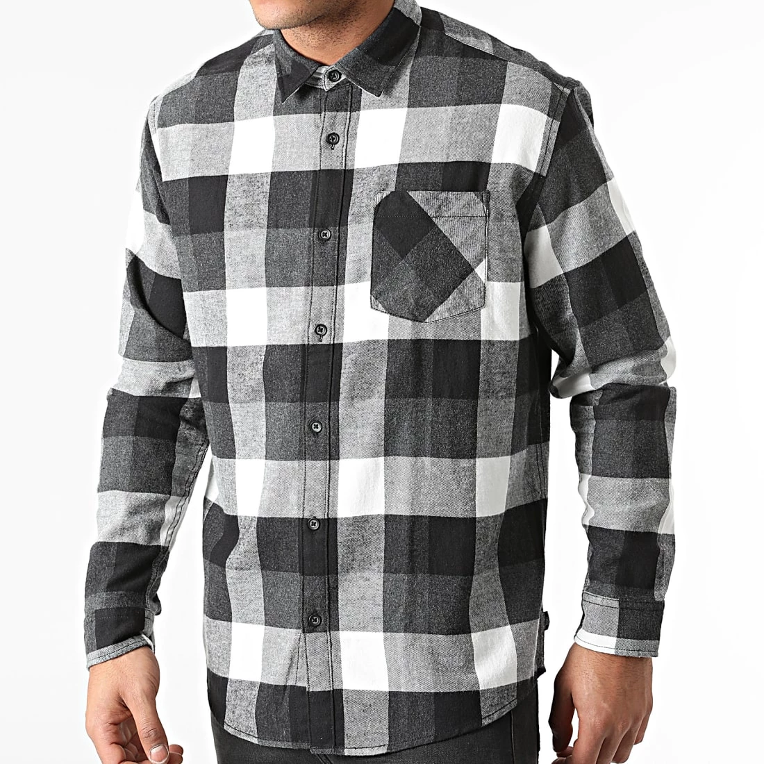 Acheter 🛒 Chemise Manches Longues 111CC2F303 Noir Blanc de Esprit ✨