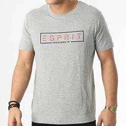 Meilleure vente 😉 Tee 👕 Shirt 992EE2K302 Gris Chiné de Esprit ❤️