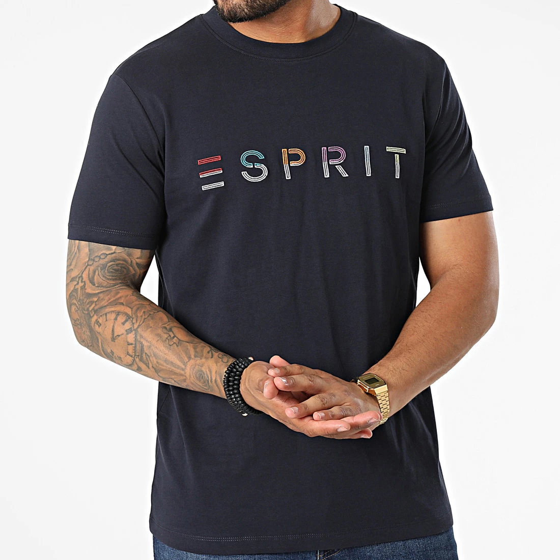 Top 10 🔥 Tee 👕 Shirt 072EE2K301 Bleu Marine de Esprit 🎉 – Image 3