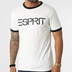 Tout neuf 🔥 Tee 👕 Shirt 072EE2K311 Blanc de Esprit 😍