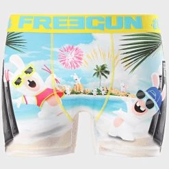 Meilleure vente 🔥 Boxer Lapins Crétins Bleu Clair de Freegun 😍