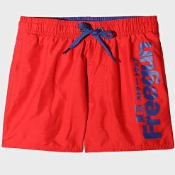 Bon marché 🔔 Short De Bain Enfant Boardshort Rouge de Freegun 🔔