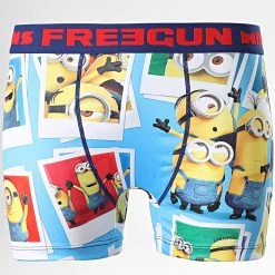 Promo 😍 Boxer Minions Polaroid Bleu Clair de Freegun 😉