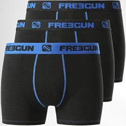 Bon marché 🌟 Lot De 3 Boxers Ultra Stretch Noir Bleu de Freegun 👏