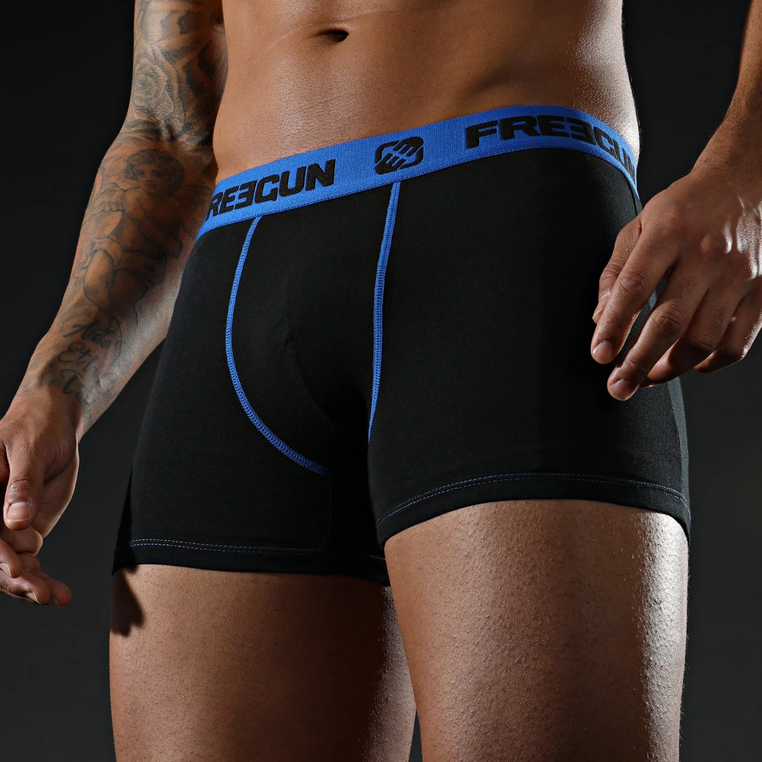 Bon marché 🌟 Lot De 3 Boxers Ultra Stretch Noir Bleu de Freegun 👏 – Image 5