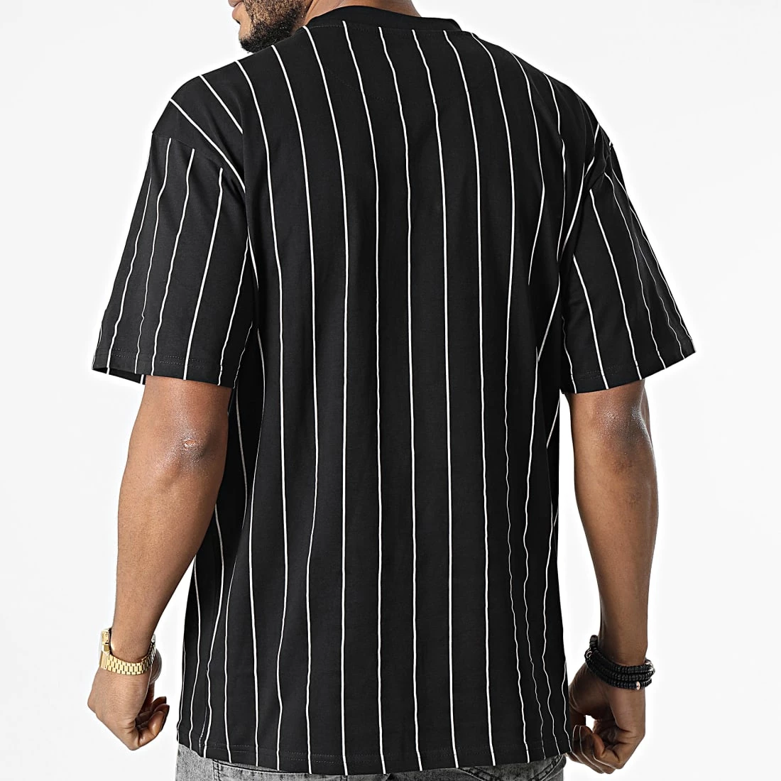 Tout neuf đ Tee đ Shirt Small Signature Pinstripe Noir de Karl Kani â â Image 4