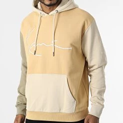Acheter 🎁 Sweat Capuche Signature Block Beige de Karl Kani 🎉