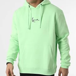 Grosses soldes 😀 Sweat Capuche Small Signature 6028965 Vert Clair de Karl Kani 😀