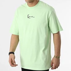 Budget 🛒 Tee 👚 Shirt Small Signature 6037051 Vert Clair de Karl Kani 🧨
