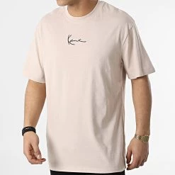 Meilleure vente ✨ Tee 👕 Shirt Small Signature 6037033 Beige de Karl Kani 👏