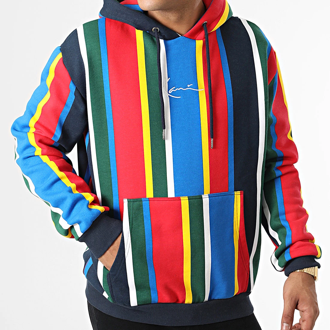 Acheter đ„ Sweat Capuche A Rayures Small Signature Stripe 6028200 Multicolor de Karl Kani đ â Image 3