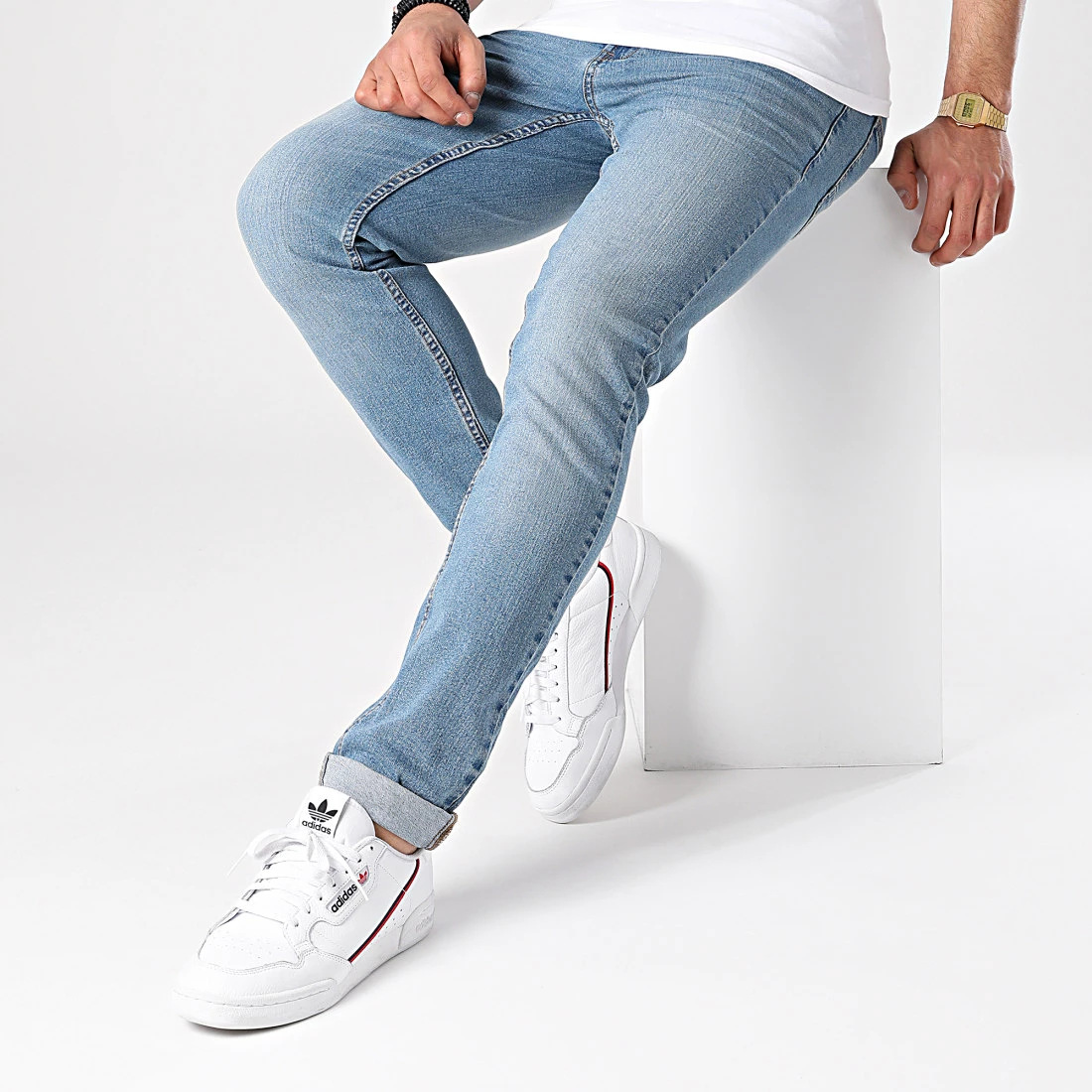 Sortie ❤️ Jean Slim Joy Bleu Denim de Solid 🎉 – Image 3