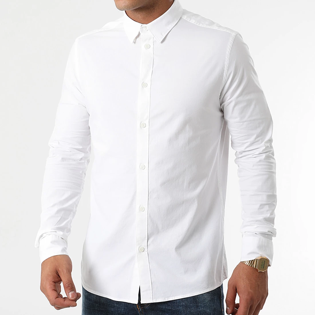 Budget 🎉 Chemise Manches Longues Tyler 21103247 Ecru de Solid 🤩