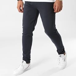 Acheter 👍 Pantalon Slim Dave Barro 21105110 Bleu Marine de Solid 😉