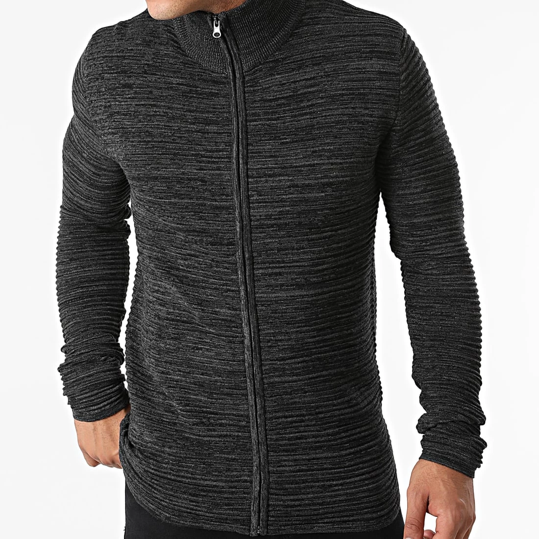 Grosses soldes ✔️ Veste Zippée Struan 21102780 Gris Anthracite de Solid 😍 – Image 3