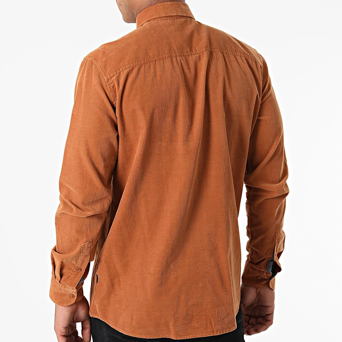 Meilleure vente ⌛ Chemise Manches Longues Velours 21104208 Camel de Solid 🎁 – Image 4