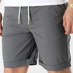 Tout neuf 🛒 Short Chino 21106443 Gris Anthracite de Solid 🧨