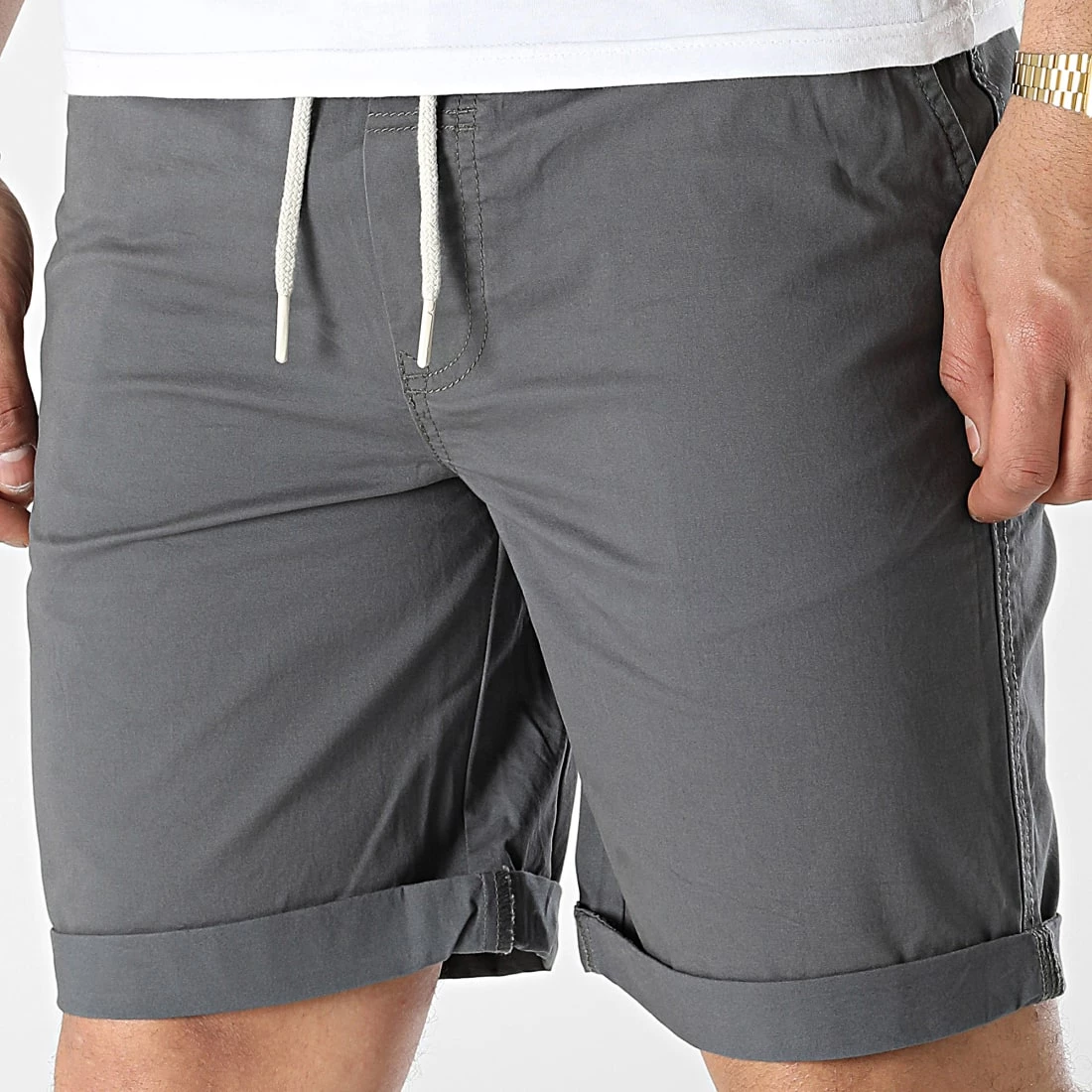 Tout neuf 🛒 Short Chino 21106443 Gris Anthracite de Solid 🧨