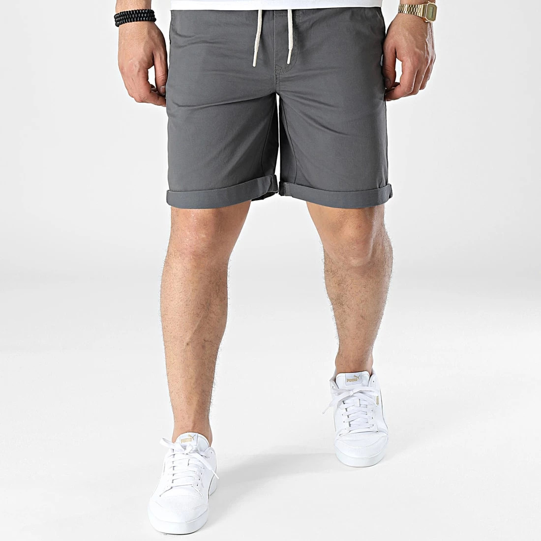 Tout neuf 🛒 Short Chino 21106443 Gris Anthracite de Solid 🧨 – Image 3