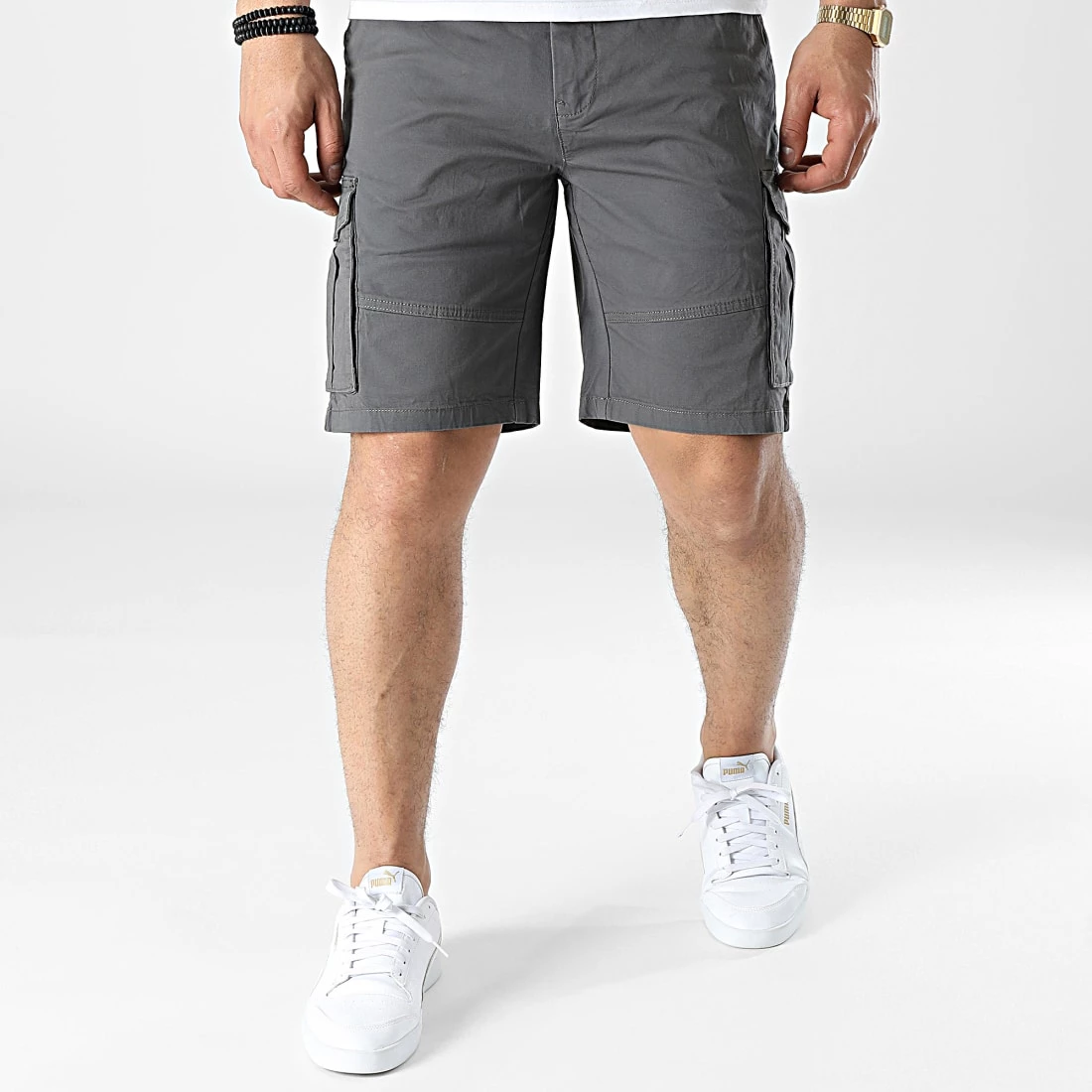 Bon marché 🥰 Short Cargo 21106445 Gris Anthracite de Solid 🔔 – Image 3