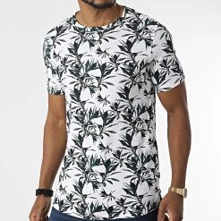 Nouveau 👍 Tee 👕 Shirt Oversize Benjamin Blanc Floral de Solid 🎉
