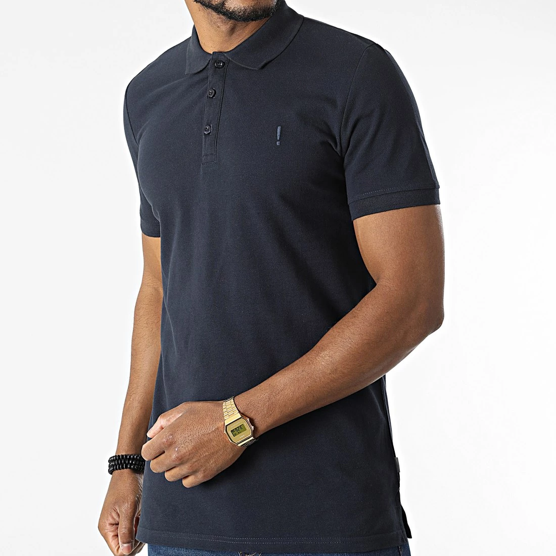 Meilleure vente 🤩 Polo A Manches Courtes Athen 21106488 Bleu Marine de Solid 🤩 – Image 3