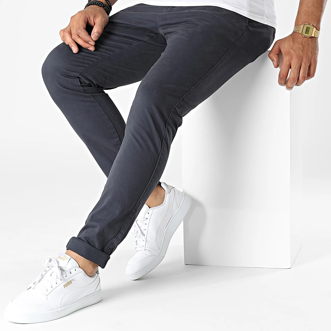 Les meilleures critiques de đ Pantalon Chino Slim Jim 21104324 Bleu Marine de Solid â â Image 3