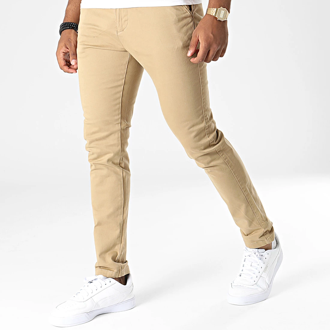 Meilleure affaire 👍 Pantalon Chino Slim Jim 21104324 Sable de Solid 👏