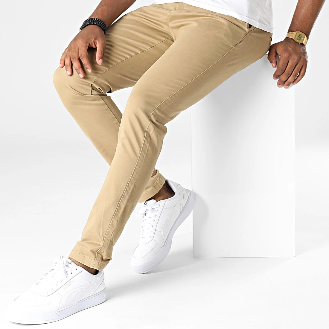 Meilleure affaire 👍 Pantalon Chino Slim Jim 21104324 Sable de Solid 👏 – Image 3