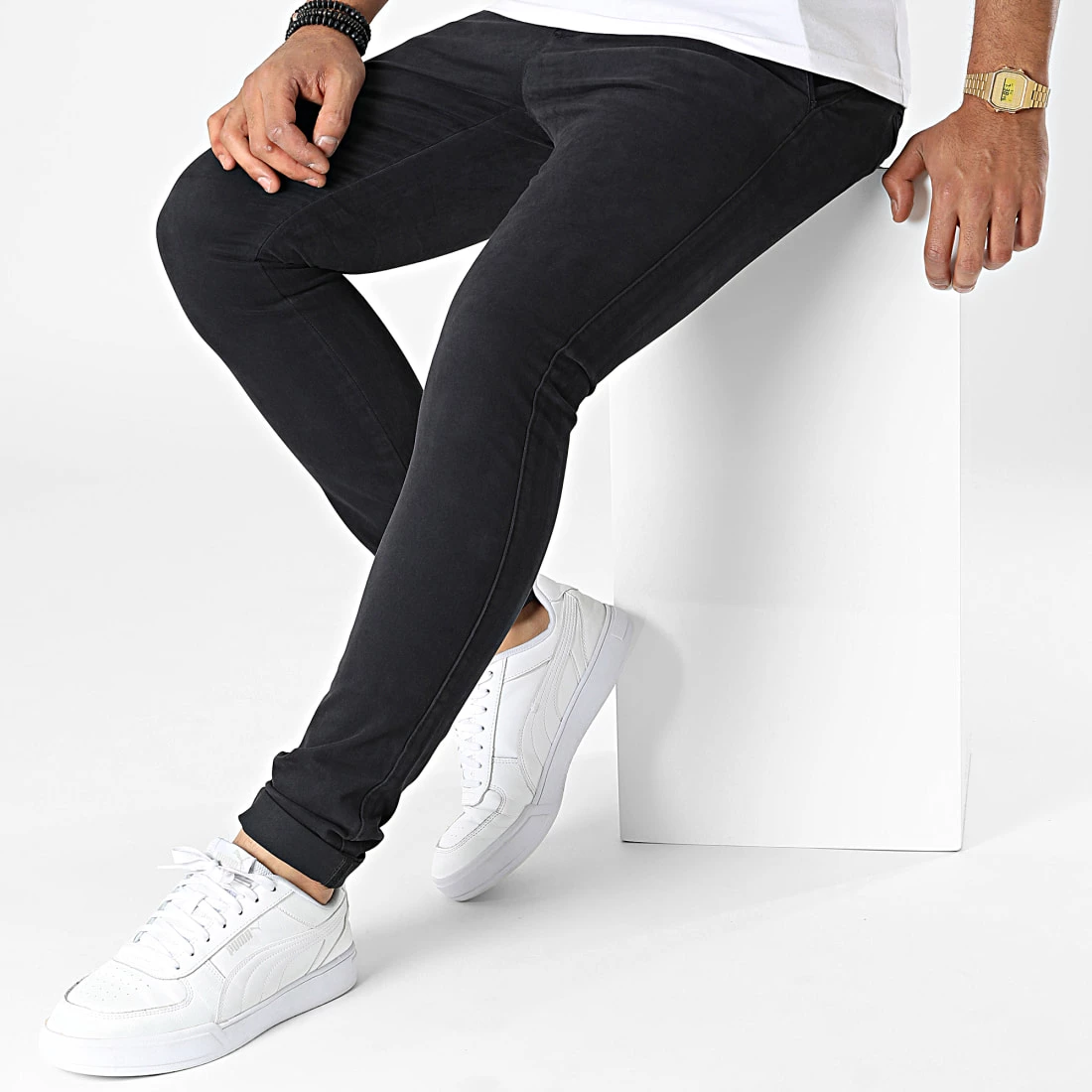 Le moins cher ✨ Pantalon Chino Slim Jim 21104324 Noir de Solid ⌛ – Image 3