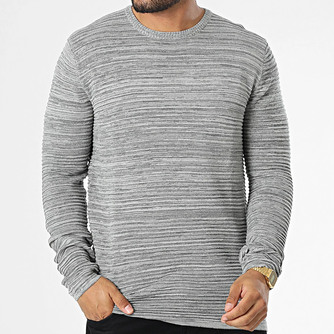 Budget đ Pull Struan Gris Chiné de Solid â â Image 3