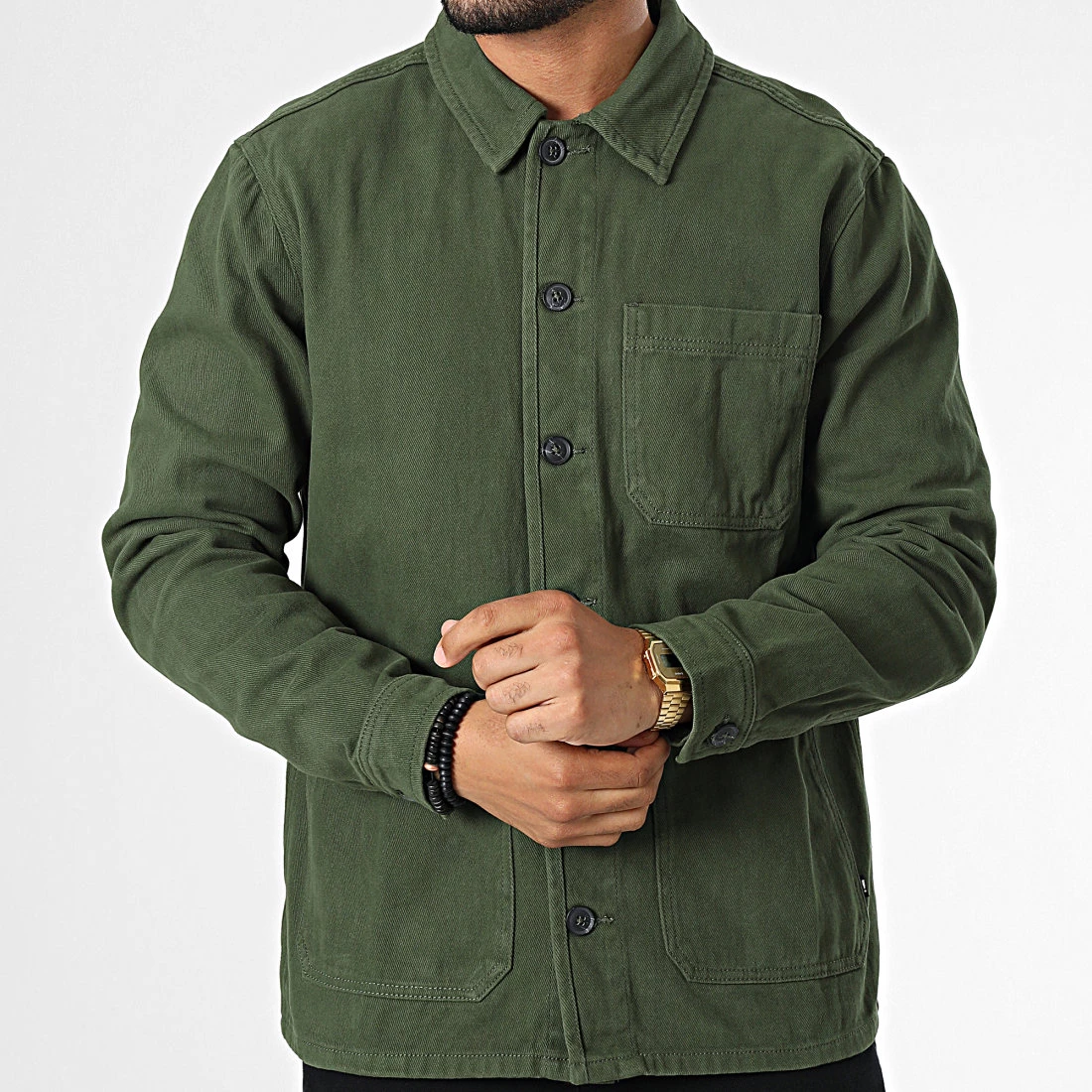 Le moins cher 🥰 Surchemise Vand Vert de Solid 😉 – Image 3