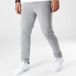Remise 🧨 Pantalon Slim Dave Barro 21105110 Gris Chiné de Solid 😍