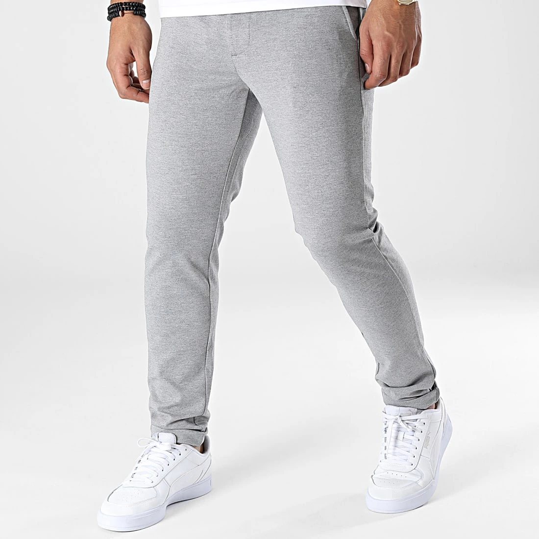 Remise 🧨 Pantalon Slim Dave Barro 21105110 Gris Chiné de Solid 😍