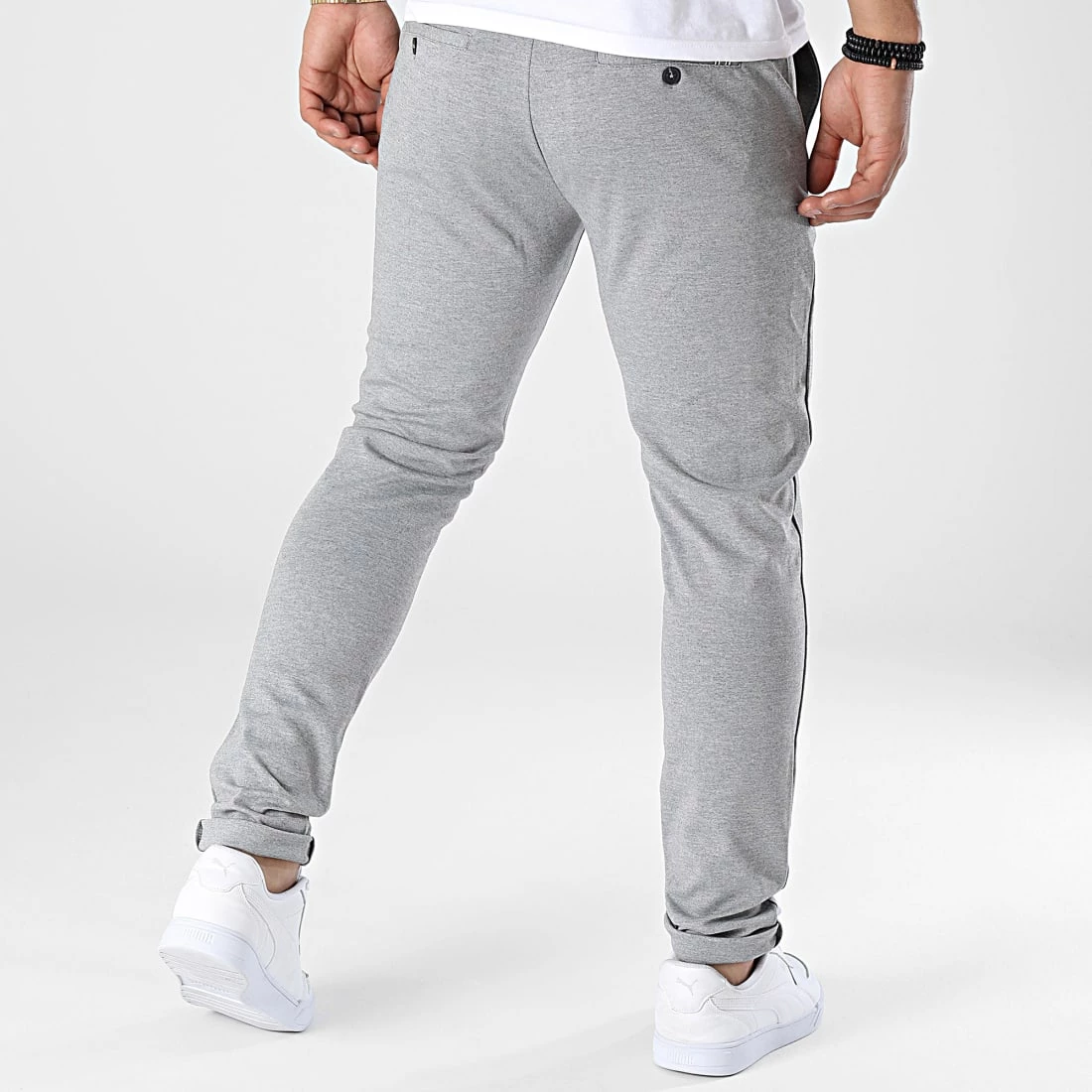 Remise 🧨 Pantalon Slim Dave Barro 21105110 Gris Chiné de Solid 😍 – Image 4