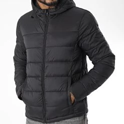 Promo 😉 Doudoune Capuche Cole JA1 21107081 Noir de Solid ✔️