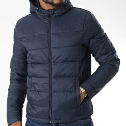 Le moins cher 👍 Doudoune Capuche Cole JA1 21107081 Bleu Marine de Solid 🔥