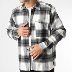 Acheter 🤩 Chemise Manches Longues Darnall Noir Blanc de Solid ⭐