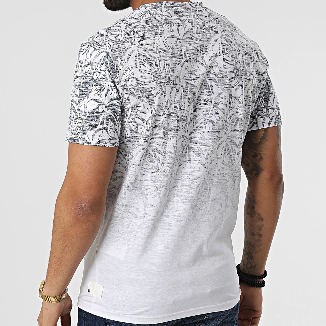 Meilleure vente ⭐ Tee 👕 Shirt Floral 1031628-XX-10 Blanc Bleu Marine de Tom Tailor 👏 – Image 4