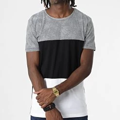 Meilleure vente 🔥 Tee 👕 Shirt 103176 Noir Gris Blanc de Tom Tailor ⭐