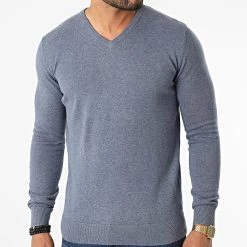 Coupon 🥰 Pull Col V 1012820-XX-10 Bleu Marine Chiné de Tom Tailor 🌟