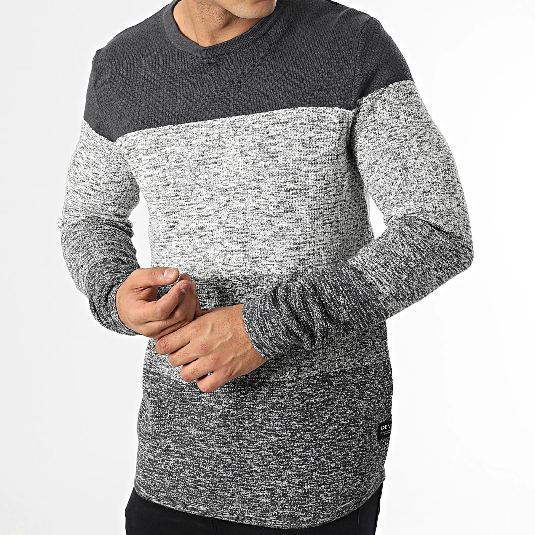 Acheter ⭐ Sweat Crewneck 1032326-XX-12 Gris Anthracite Gris Clair Chiné Gris Chiné de Tom Tailor ⭐ – Image 3