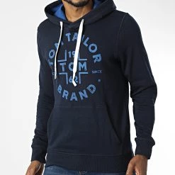 Grosses soldes 🎁 Sweat Capuche 1034360 Bleu Marine de Tom Tailor 👏