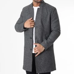 De gros 😍 Manteau 1032440-XX-12 Gris Anthracite Chiné de Tom Tailor 🎁