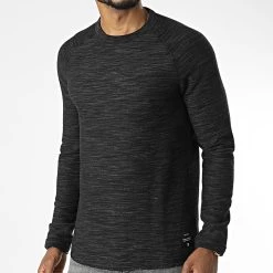 Remise 🎁 Tee 👕 Shirt Manches Longues 1033923 Noir Chiné de Tom Tailor ✔️