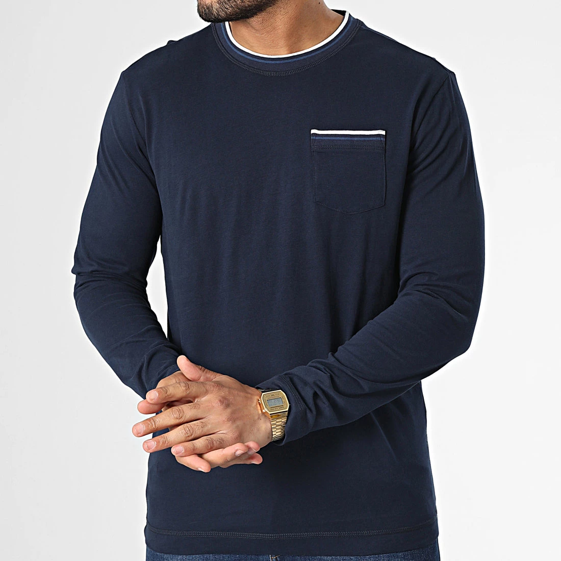 Coupon 🌟 Tee 👚 Shirt Manches Longues 1034400-XX-10 Bleu Marine de Tom Tailor 👏